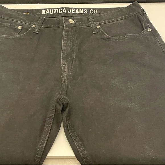 NAUTICA JEANS COMPANY MEN’S BLACK JEANS, RELAXED FIT 36 X 32 - Picture 2 of 11